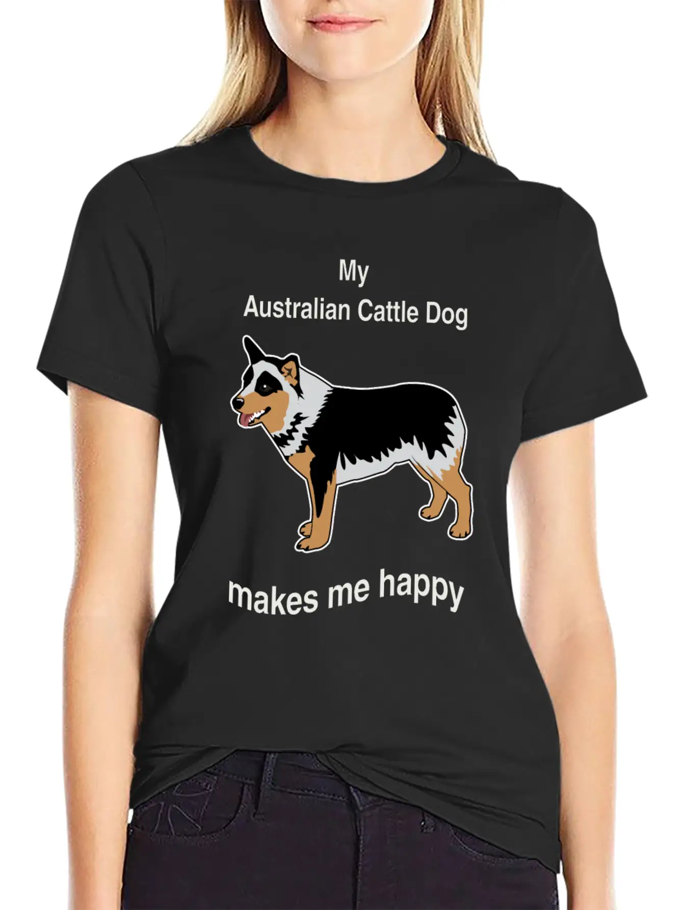 Breed Dog Standing Pet Happy Gift Idea Breathable Soft Cotton T-Shirt – Timeless Casual Look