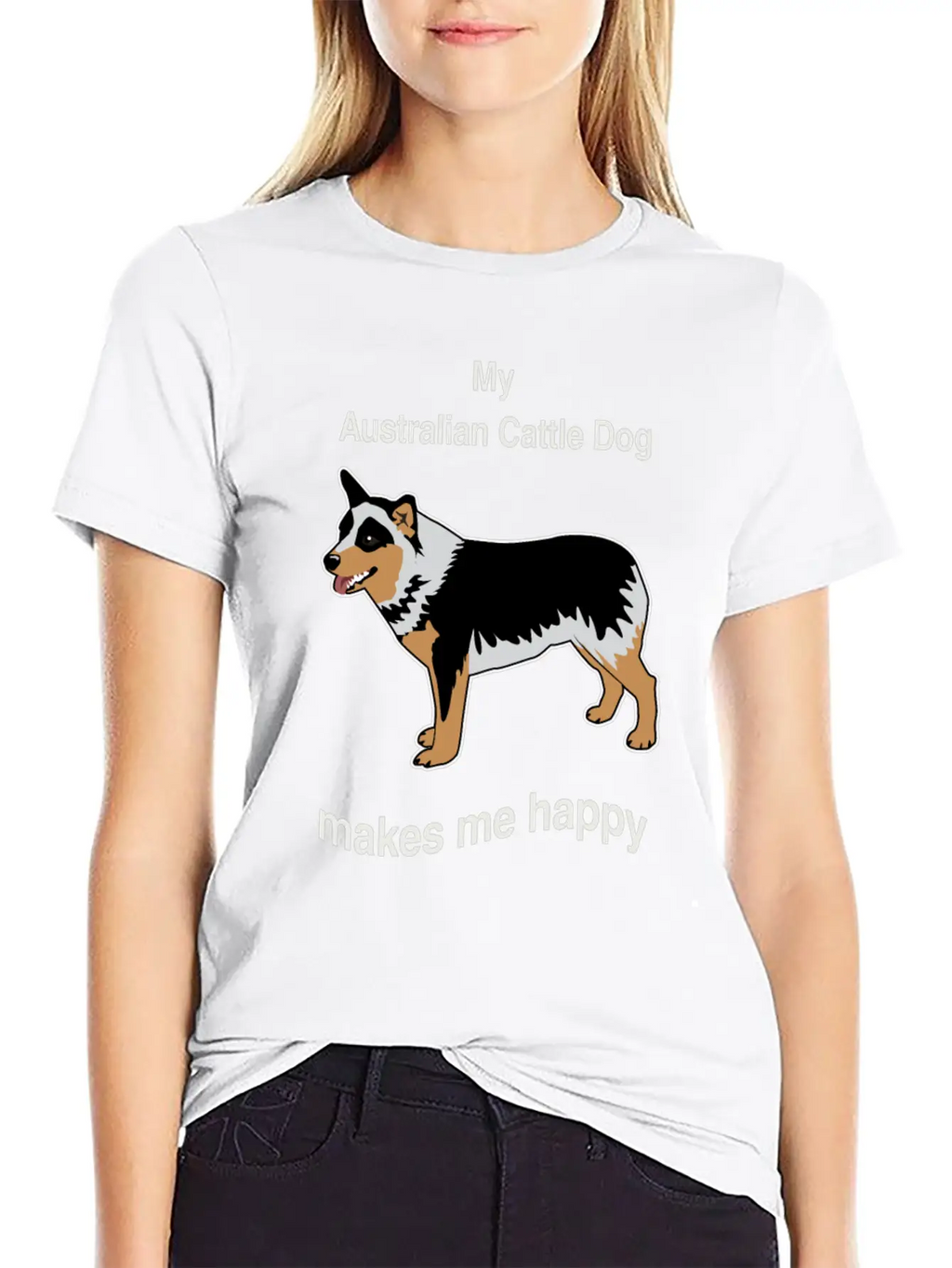 Breed Dog Standing Pet Happy Gift Idea Breathable Soft Cotton T-Shirt – Timeless Casual Look