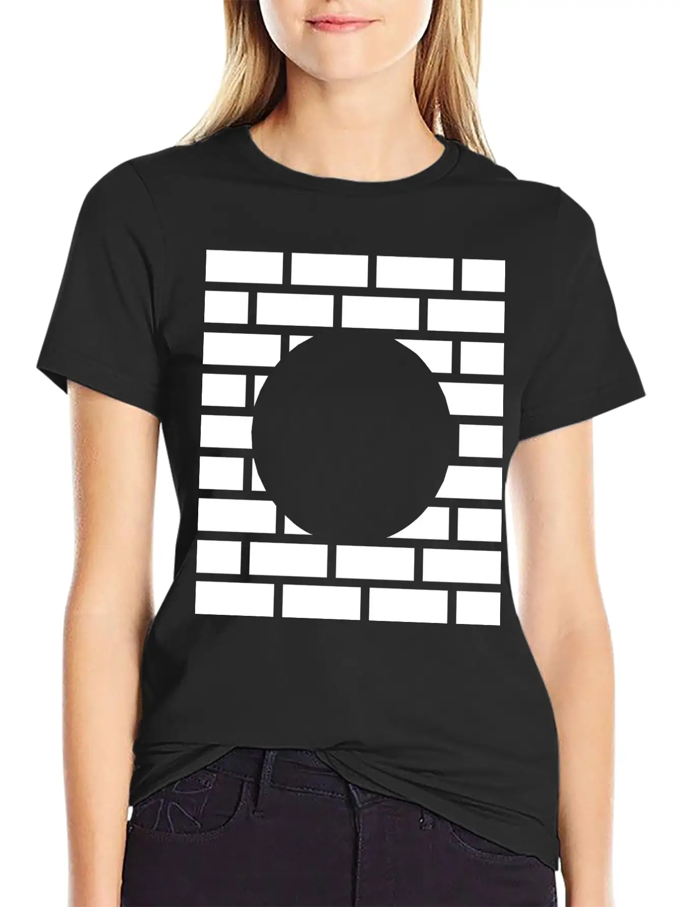 Brick Stone Wall Round Hole Breathable Graphic T-Shirt – Perfect For Casual Days