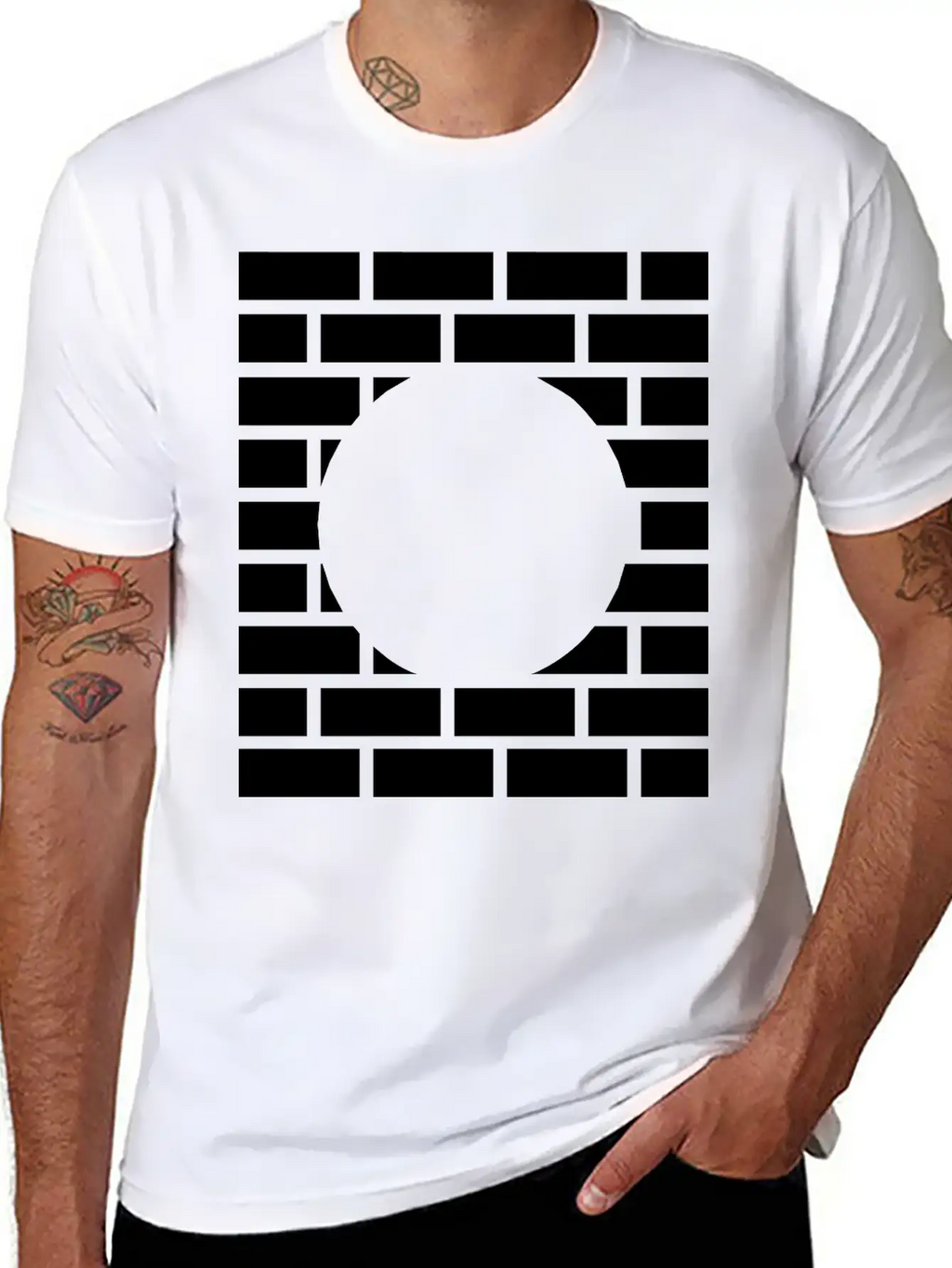 Brick Stone Wall Round Hole Breathable Graphic T-Shirt – Perfect For Casual Days