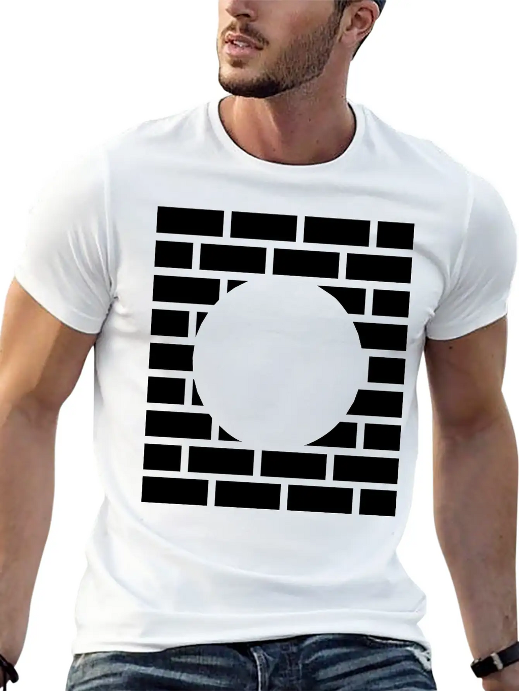 Brick Stone Wall Round Hole Breathable Graphic T-Shirt – Perfect For Casual Days