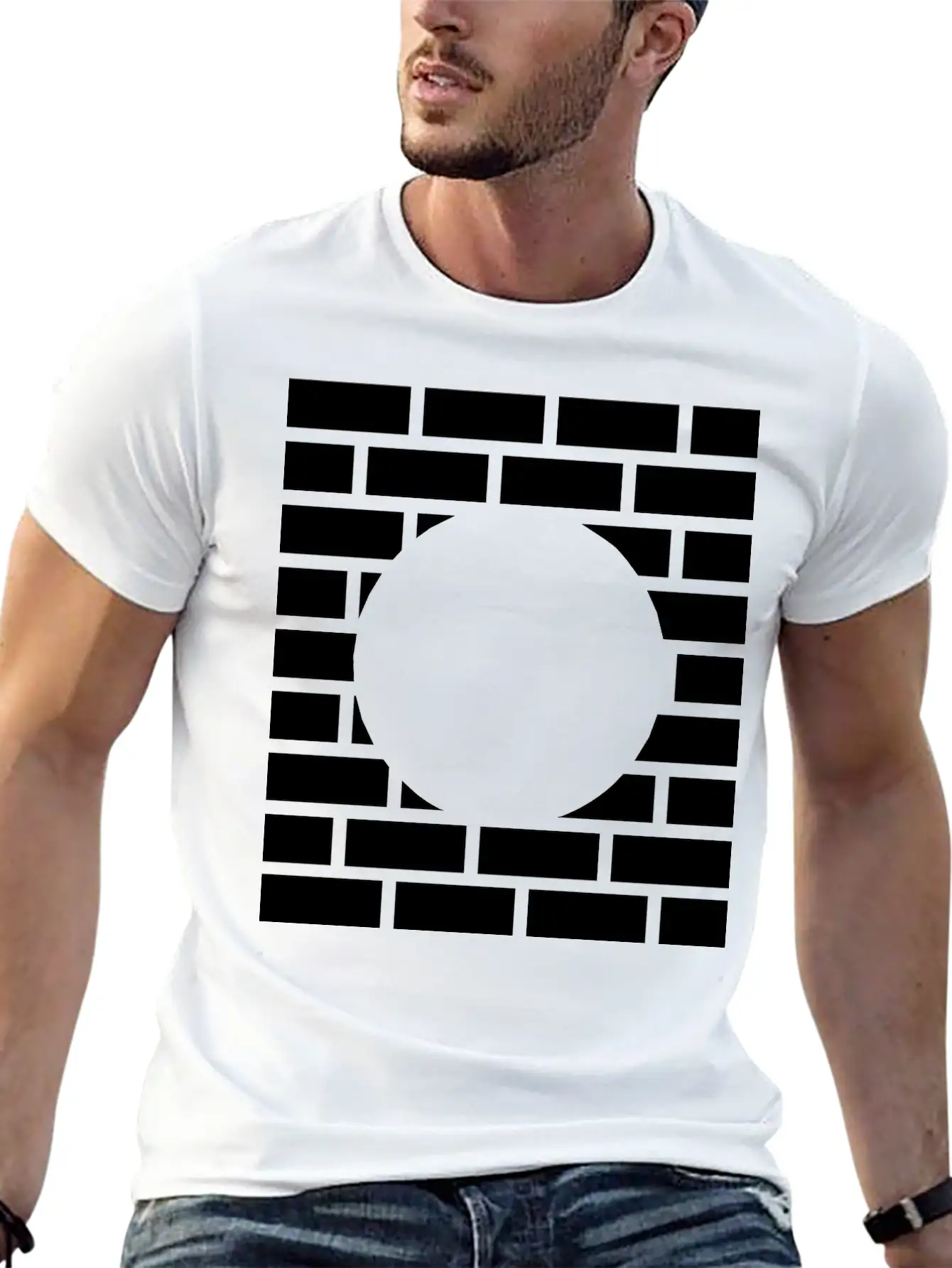 Brick Stone Wall Round Hole Breathable Graphic T-Shirt – Perfect For Casual Days