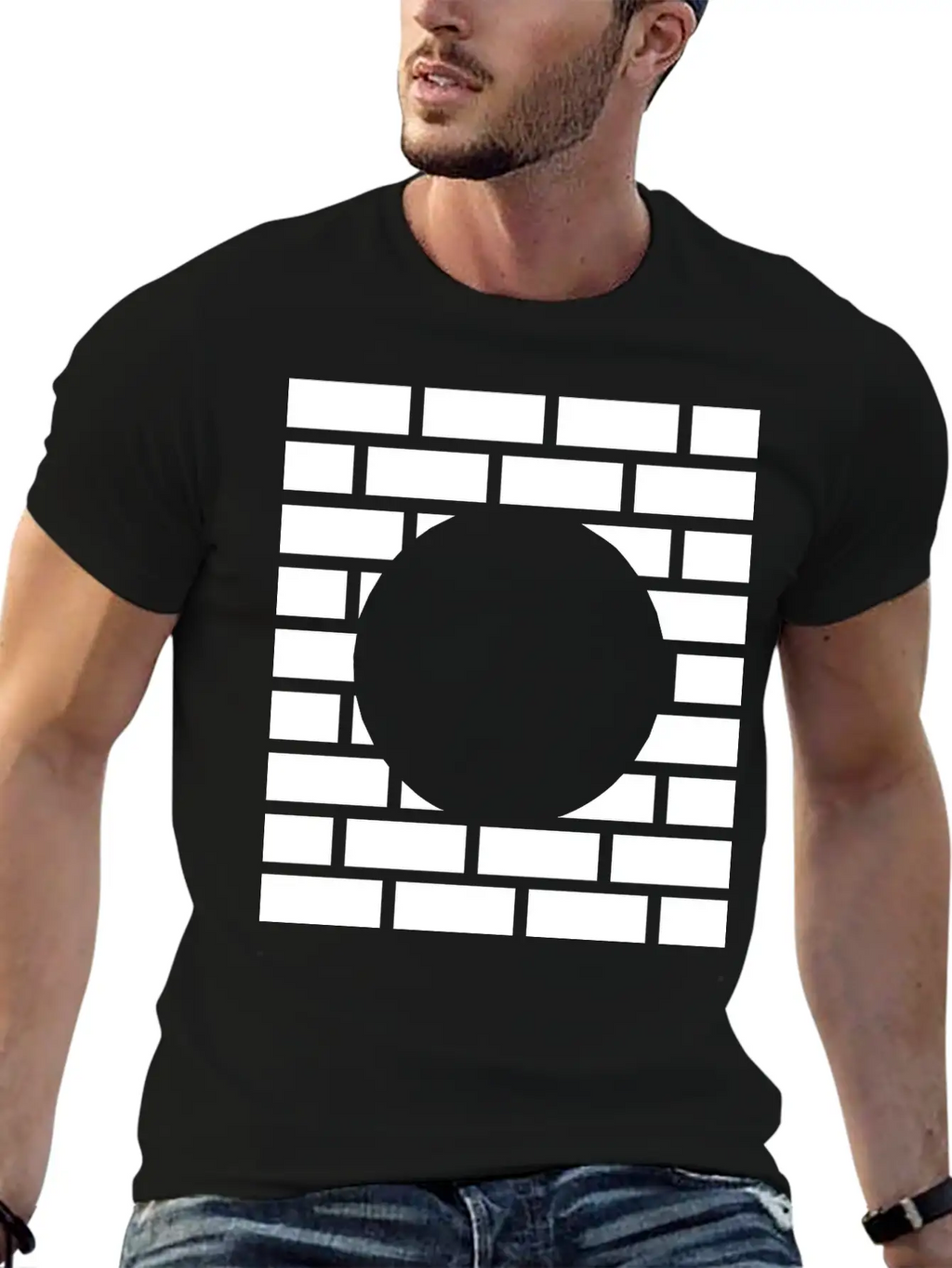 Brick Stone Wall Round Hole Breathable Graphic T-Shirt – Perfect For Casual Days