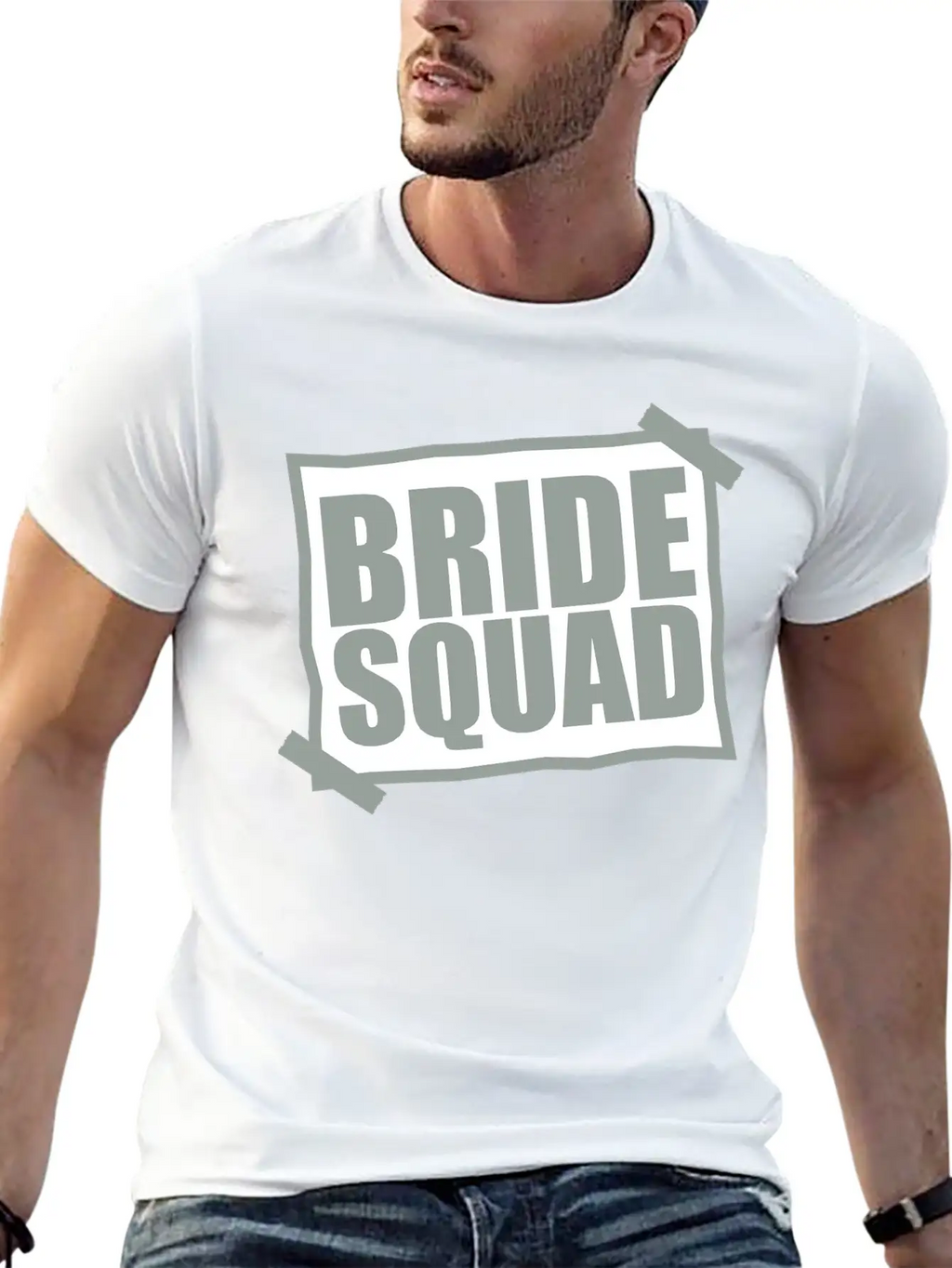 Bride Squad Note Slip Pasted Wedding Marry Engaged Basic Graphic T-Shirt – Daily Comfort In Soft Cotton