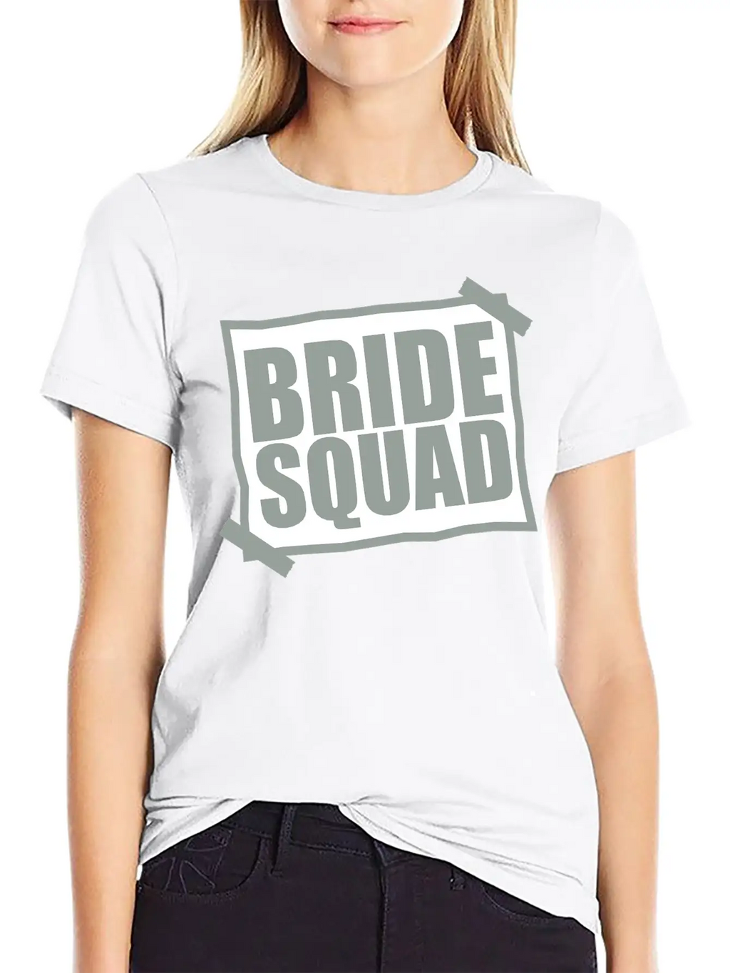 Bride Squad Note Slip Pasted Wedding Marry Engaged Basic Graphic T-Shirt – Daily Comfort In Soft Cotton