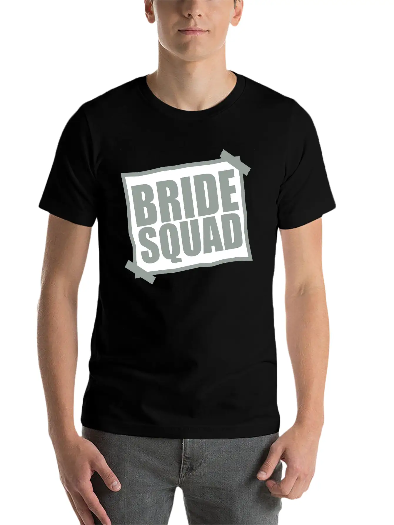 Bride Squad Note Slip Pasted Wedding Marry Engaged Basic Graphic T-Shirt – Daily Comfort In Soft Cotton