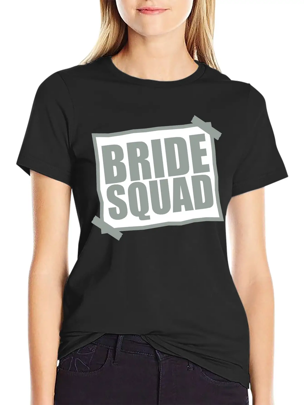Bride Squad Note Slip Pasted Wedding Marry Engaged Basic Graphic T-Shirt – Daily Comfort In Soft Cotton