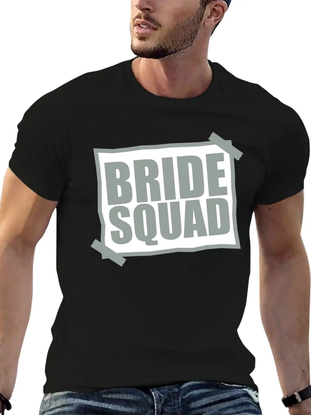 Bride Squad Note Slip Pasted Wedding Marry Engaged Basic Graphic T-Shirt – Daily Comfort In Soft Cotton