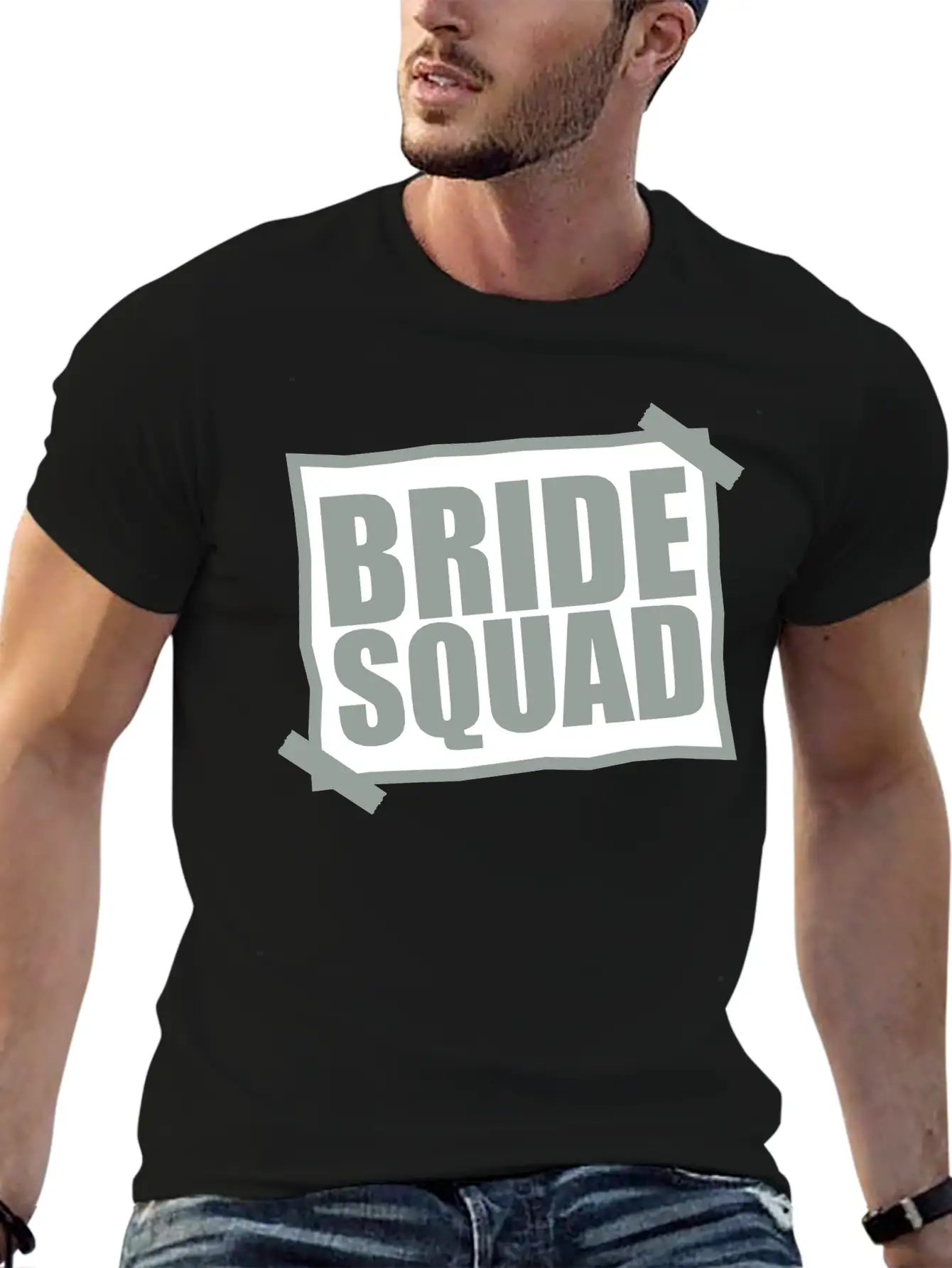 Bride Squad Note Slip Pasted Wedding Marry Engaged Basic Graphic T-Shirt – Daily Comfort In Soft Cotton