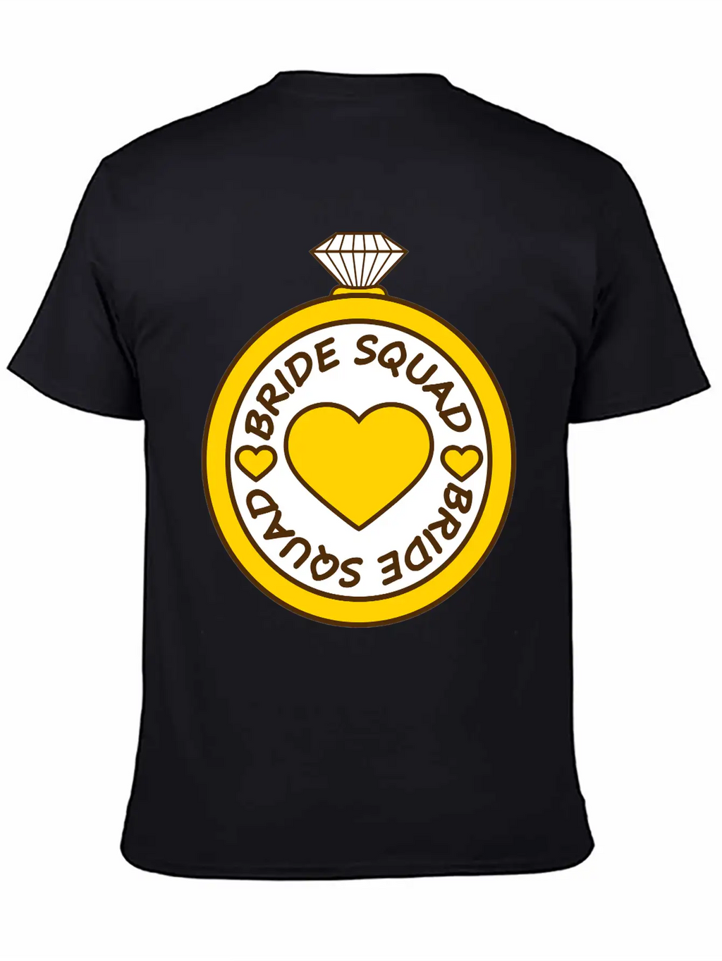 Bride Squad Ring Jewelry Heart Gold Diamond Weddin Modern Fit Casual T-Shirt – Clean And Versatile Design