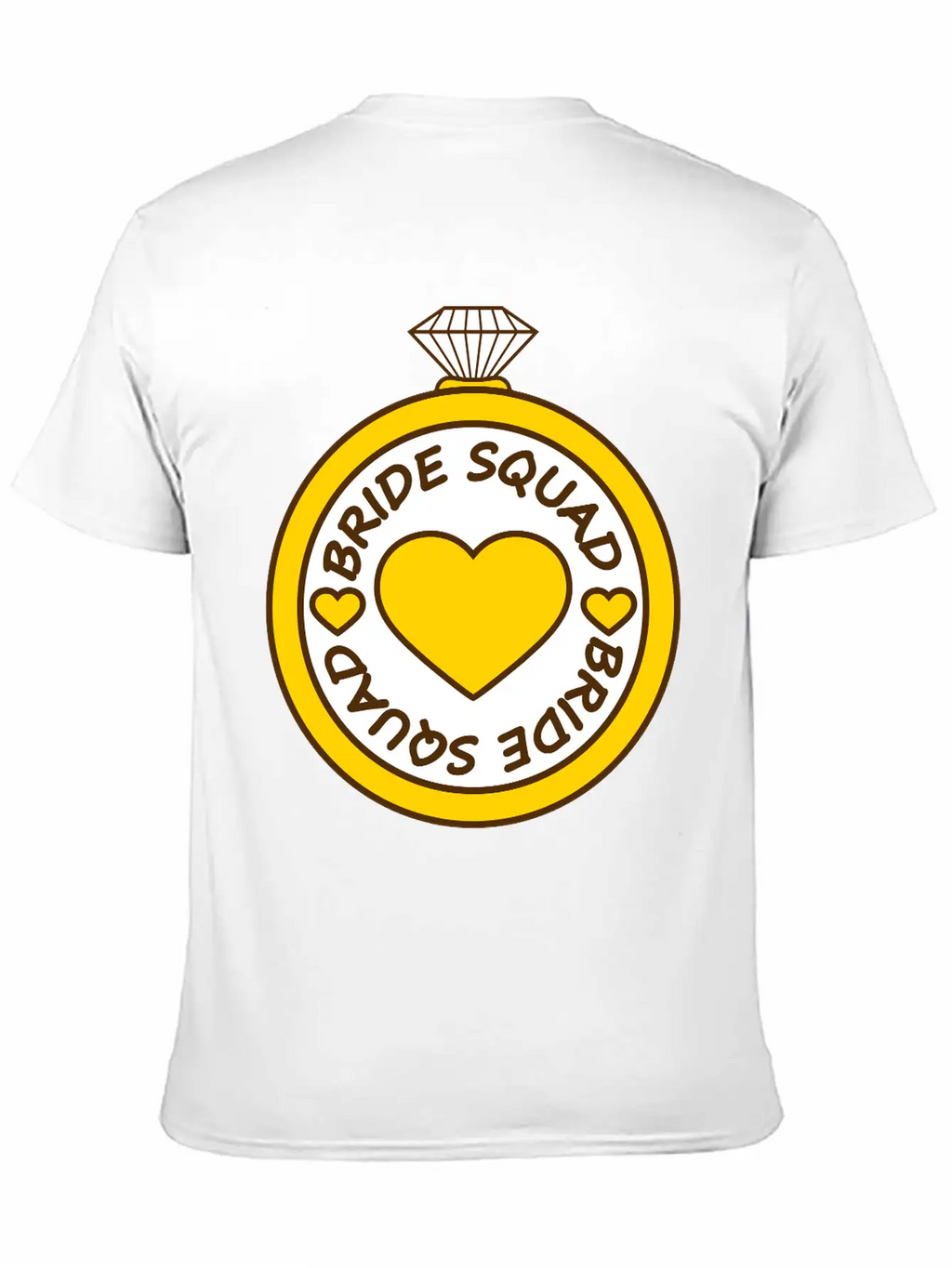 Bride Squad Ring Jewelry Heart Gold Diamond Weddin Modern Fit Casual T-Shirt – Clean And Versatile Design