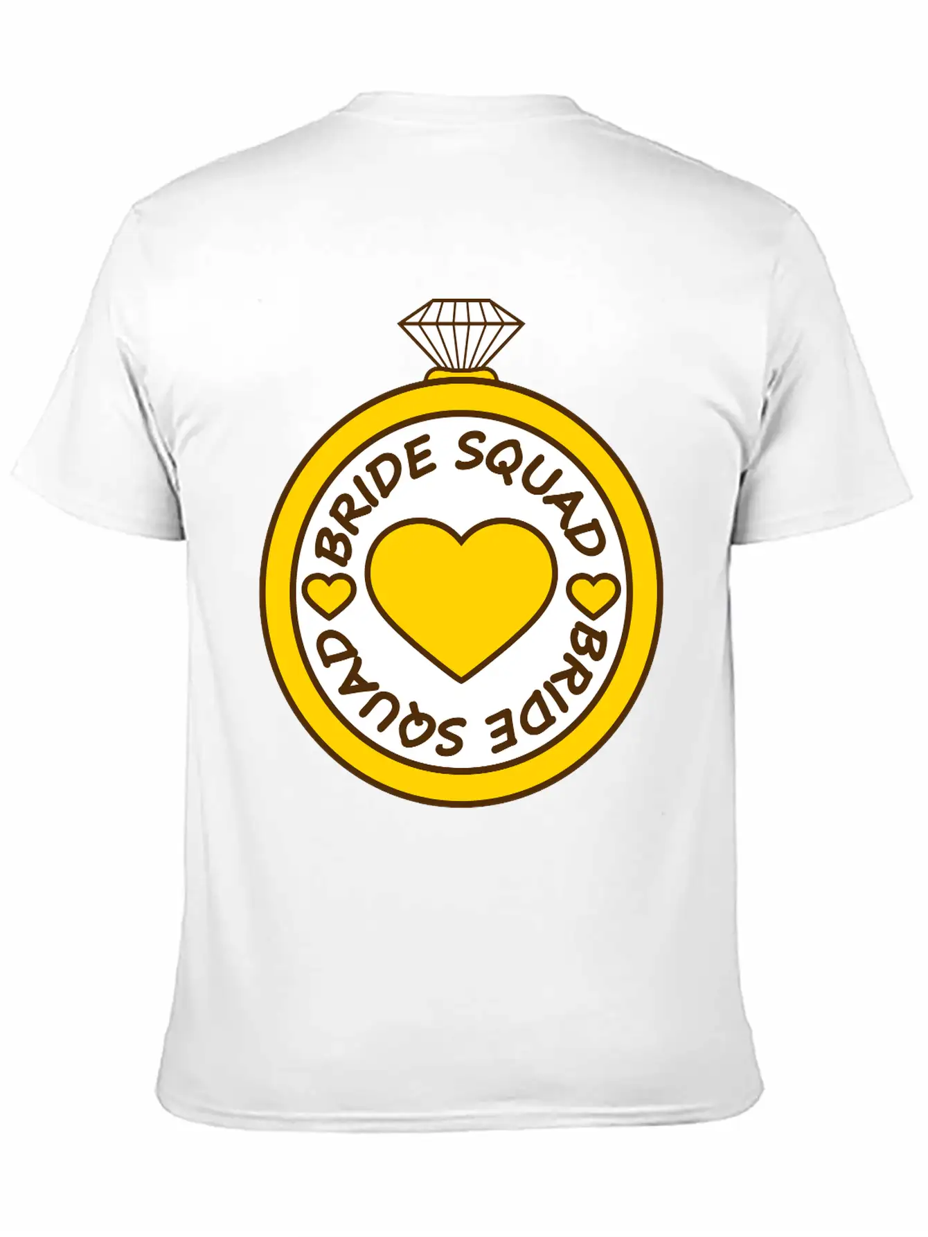 Bride Squad Ring Jewelry Heart Gold Diamond Weddin Modern Fit Casual T-Shirt – Clean And Versatile Design