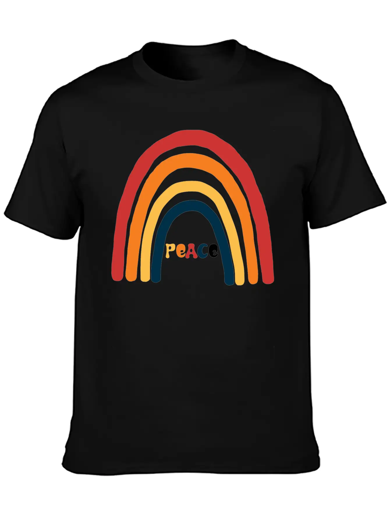 Bright Rainbow Peace Classic Cotton Tee – Unisex Comfort For Any Season