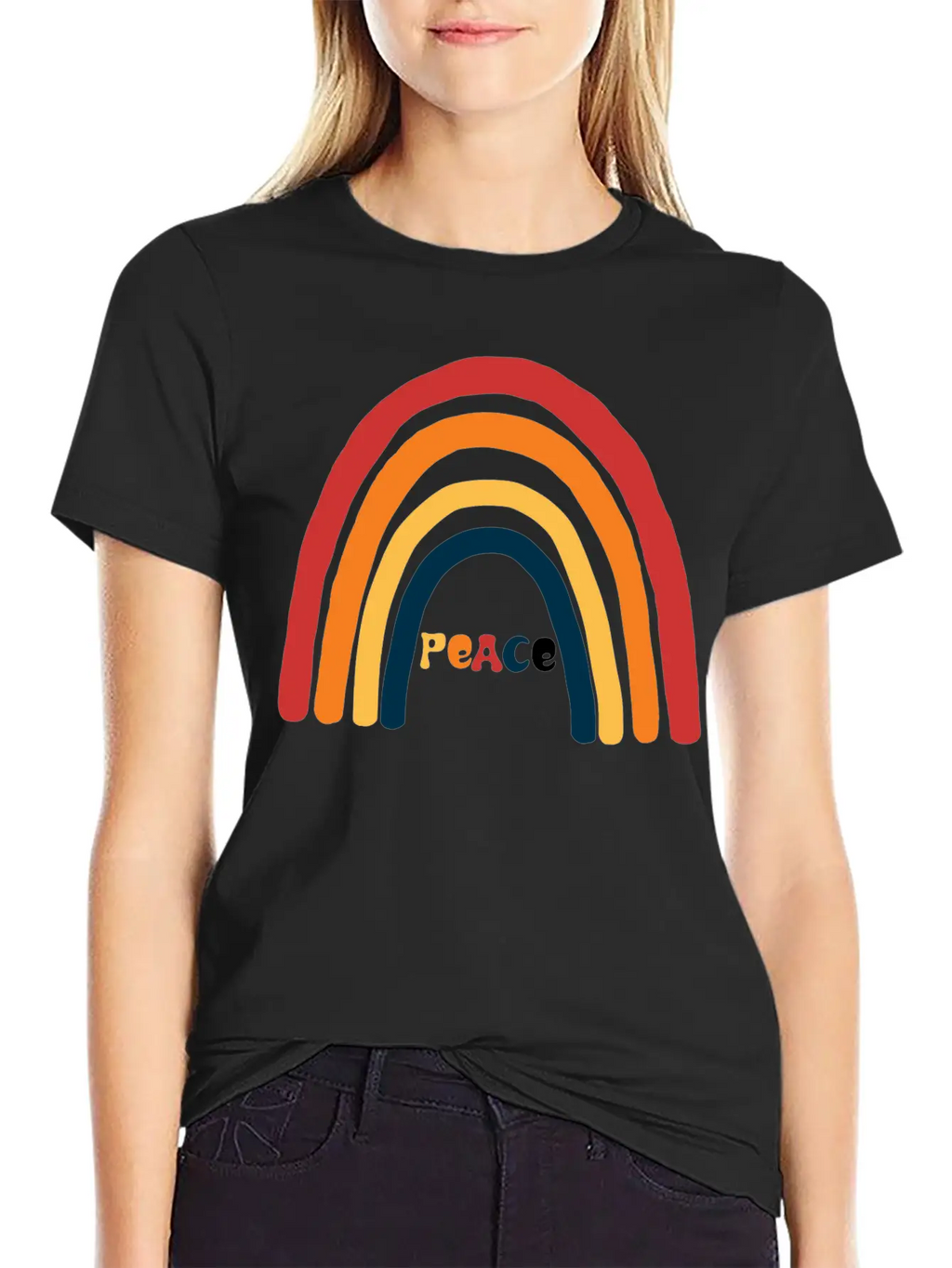 Bright Rainbow Peace Classic Cotton Tee – Unisex Comfort For Any Season
