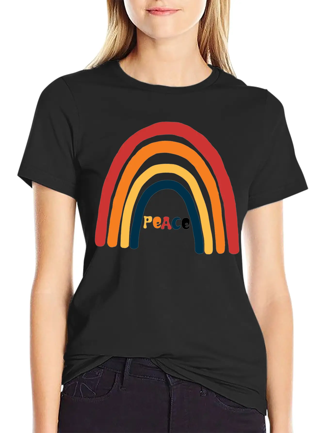 Bright Rainbow Peace Classic Cotton Tee – Unisex Comfort For Any Season