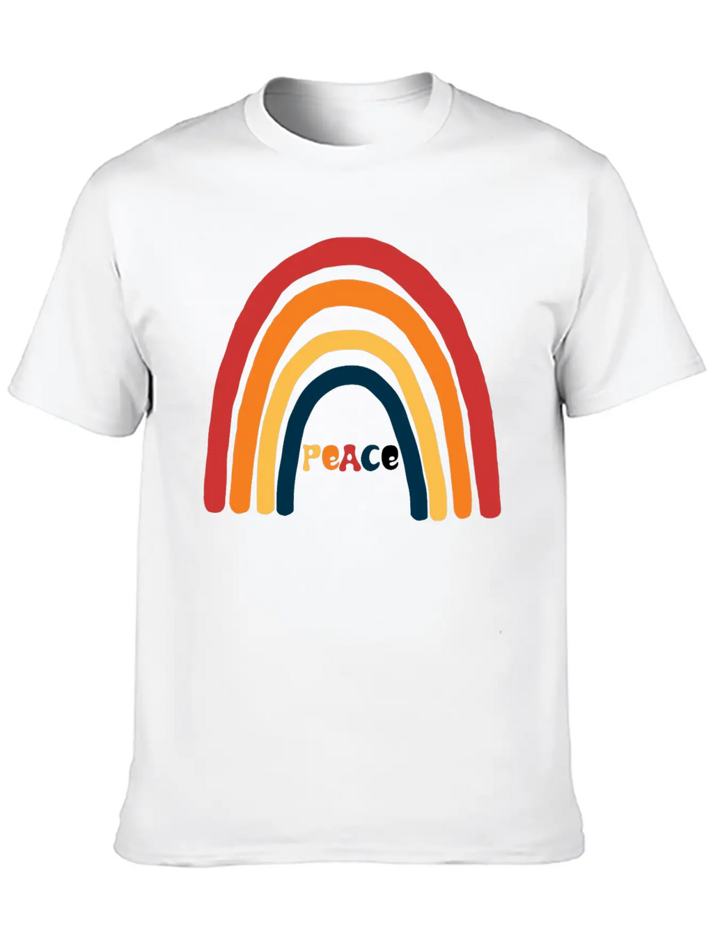 Bright Rainbow Peace Classic Cotton Tee – Unisex Comfort For Any Season