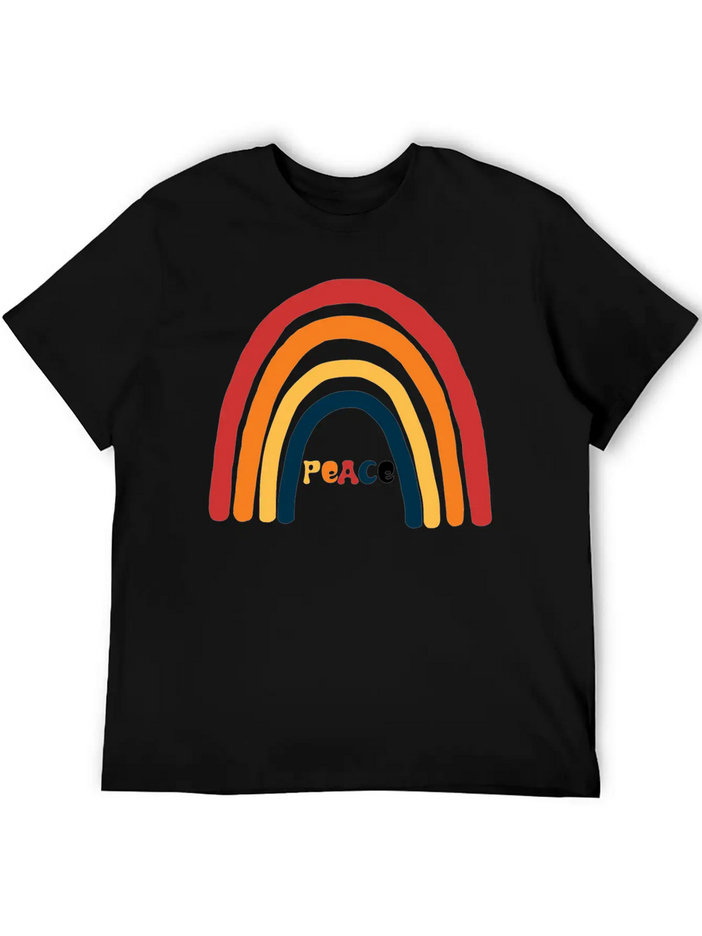 Bright Rainbow Peace Classic Cotton Tee – Unisex Comfort For Any Season
