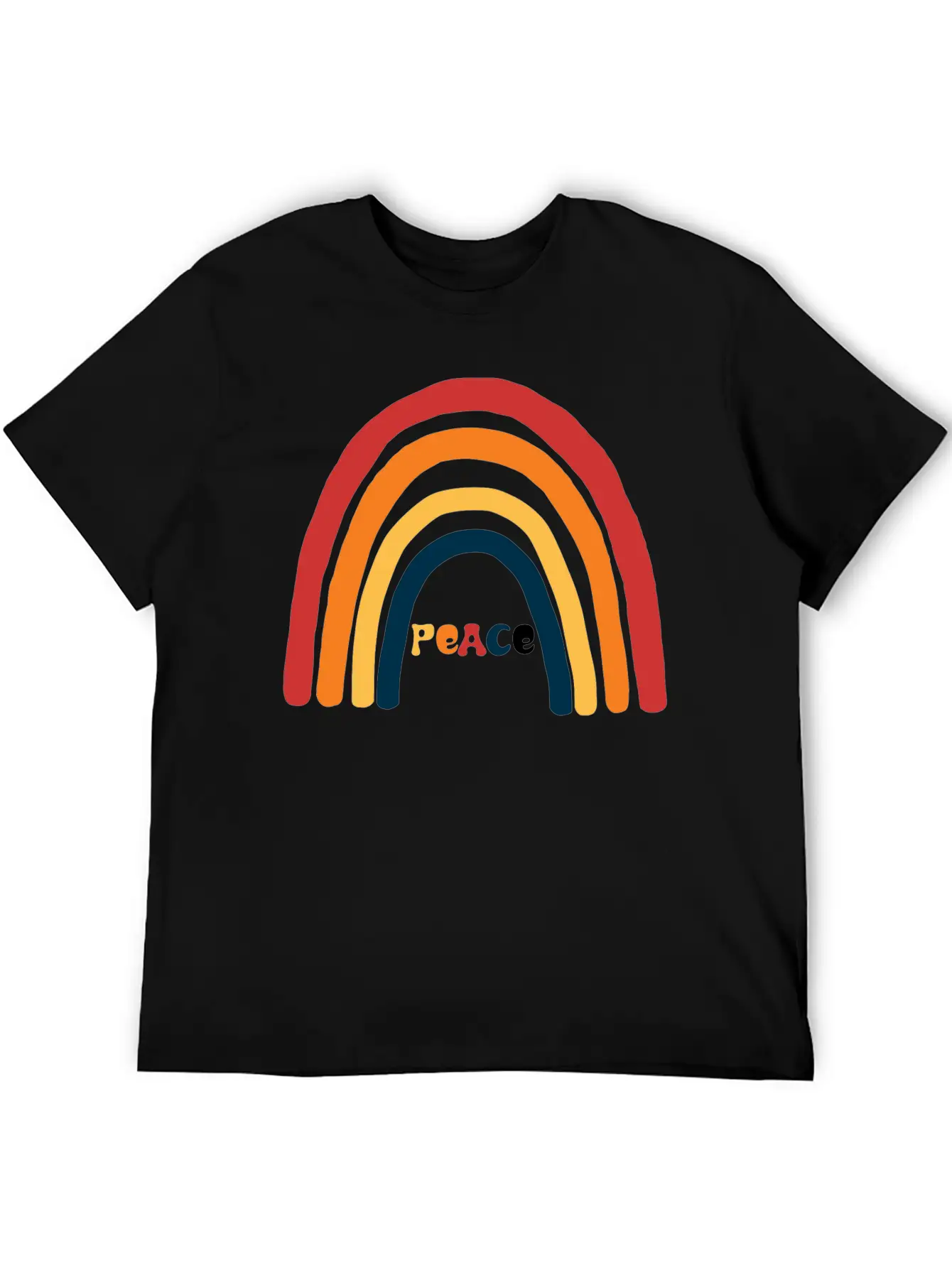 Bright Rainbow Peace Classic Cotton Tee – Unisex Comfort For Any Season