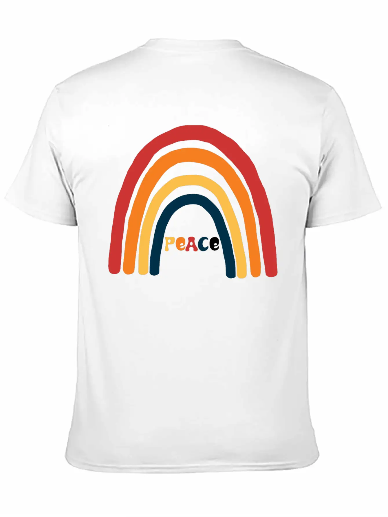 Bright Rainbow Peace Classic Cotton Tee – Unisex Comfort For Any Season