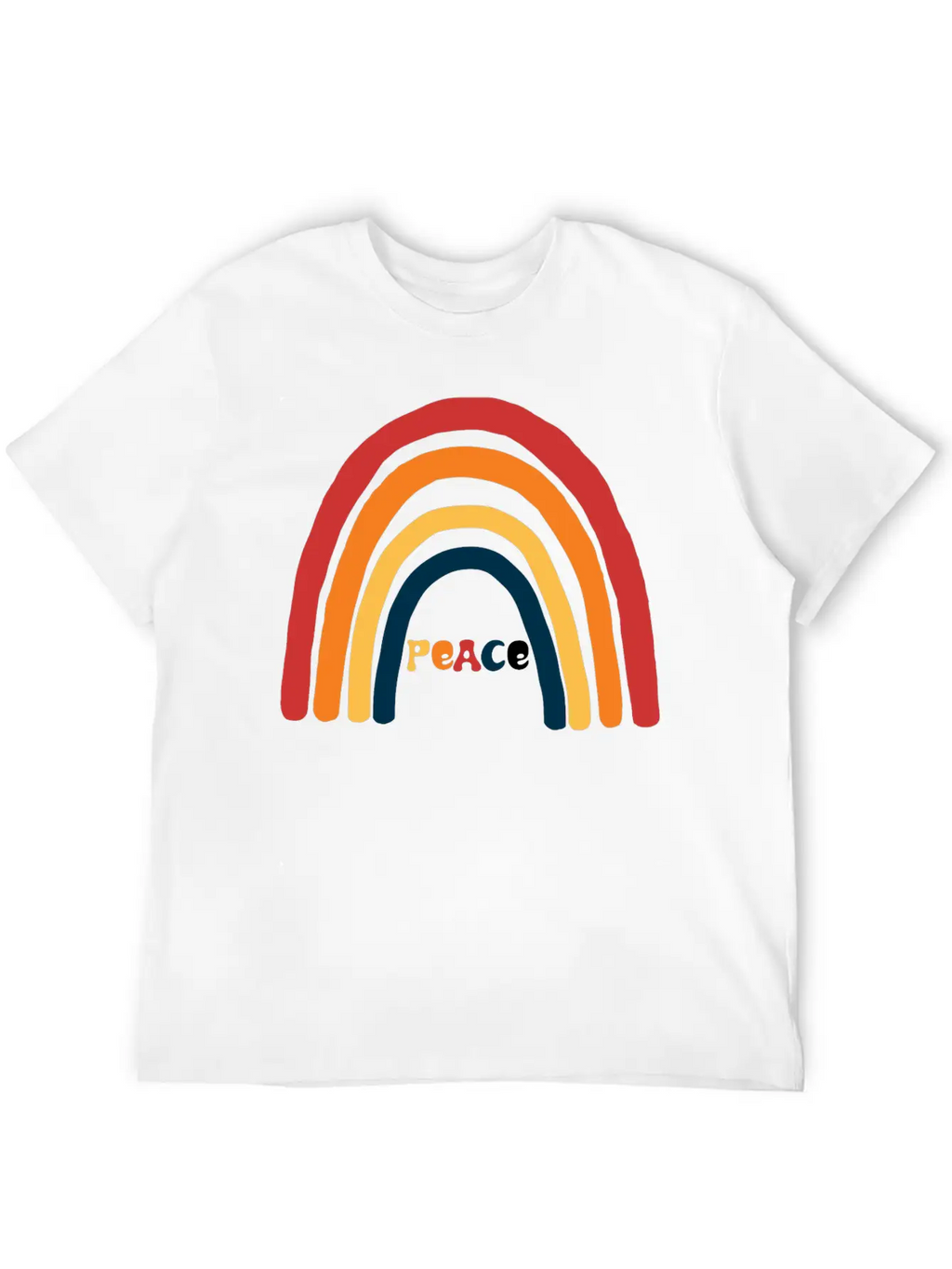 Bright Rainbow Peace Classic Cotton Tee – Unisex Comfort For Any Season