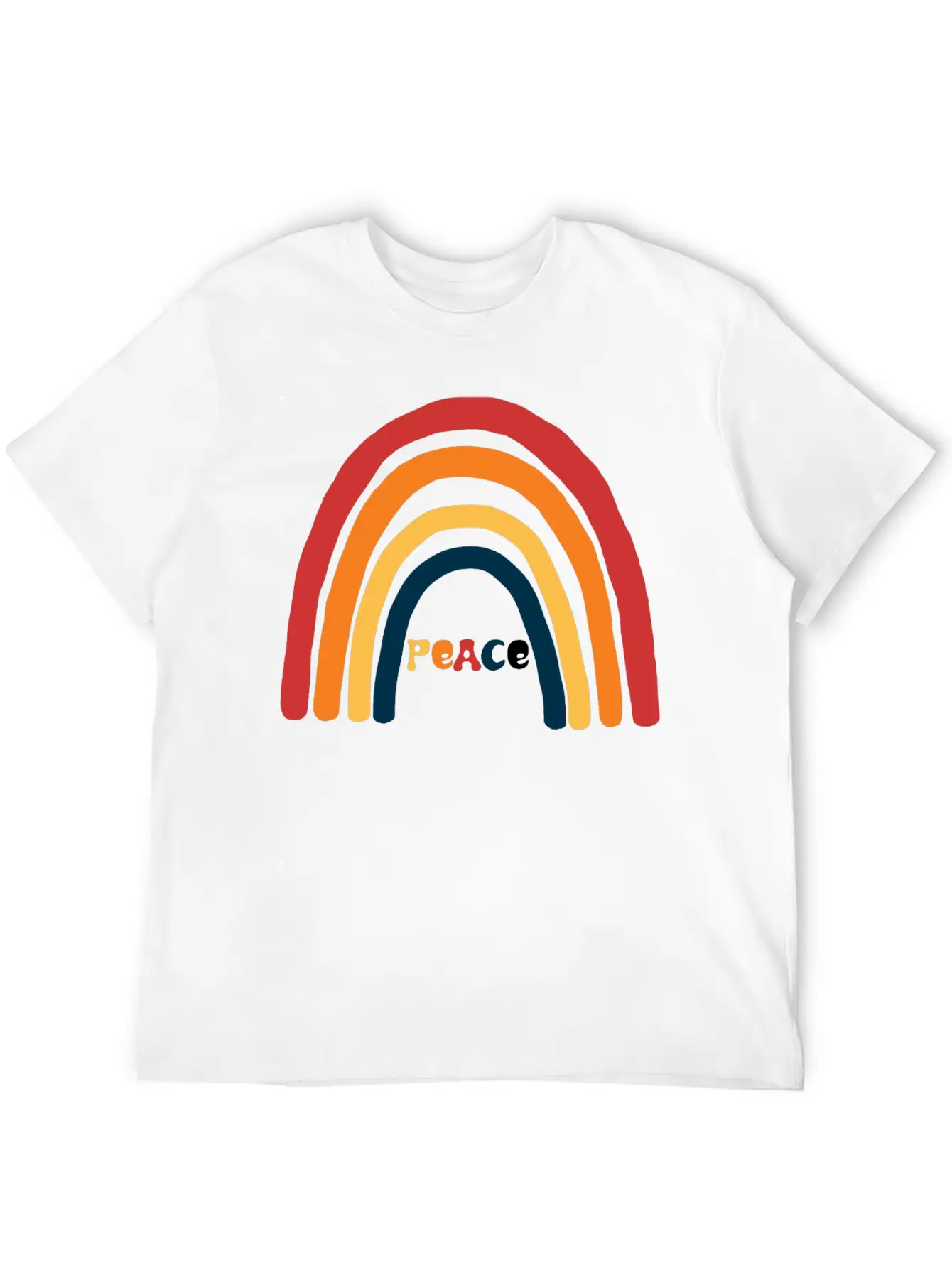 Bright Rainbow Peace Classic Cotton Tee – Unisex Comfort For Any Season