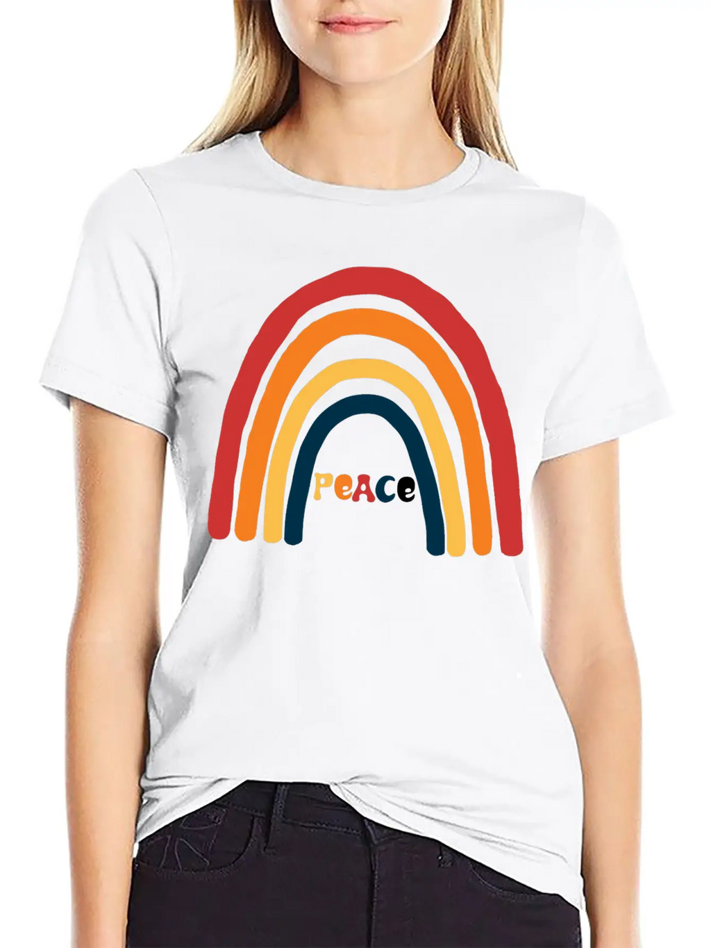 Bright Rainbow Peace Classic Cotton Tee – Unisex Comfort For Any Season