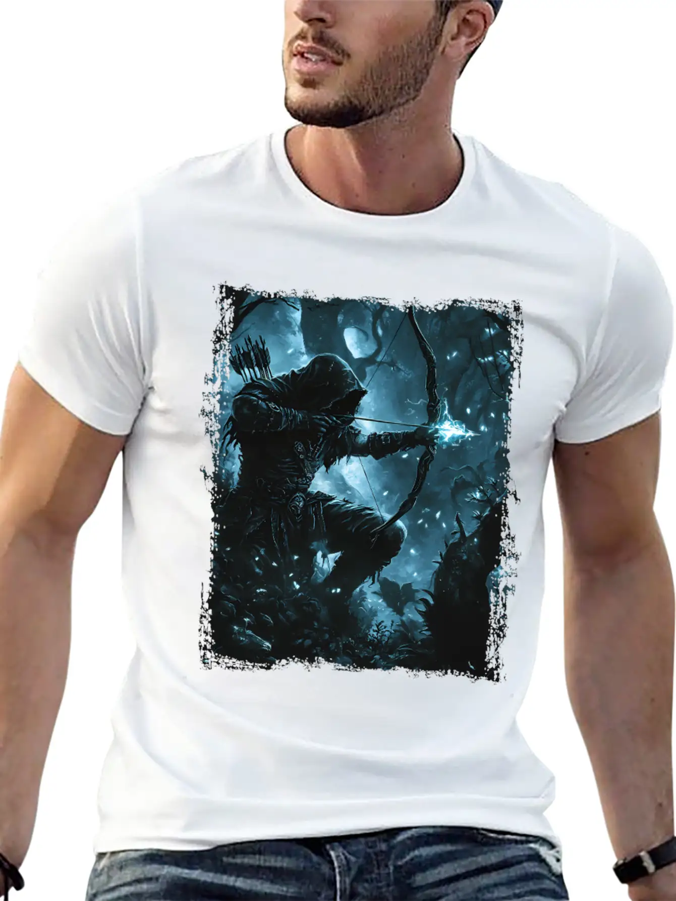 Bright Shadow Forest Archer Stylish Everyday T-Shirt – Unisex Basic Cotton Tee