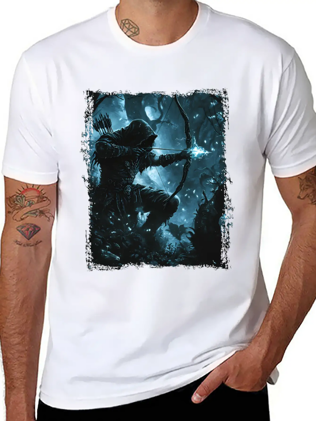 Bright Shadow Forest Archer Stylish Everyday T-Shirt – Unisex Basic Cotton Tee