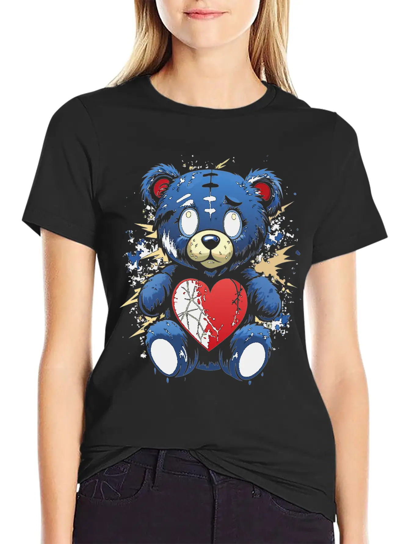 BROKEN HEART BEAR Classic Cotton Tee – Unisex Comfort For Any Season