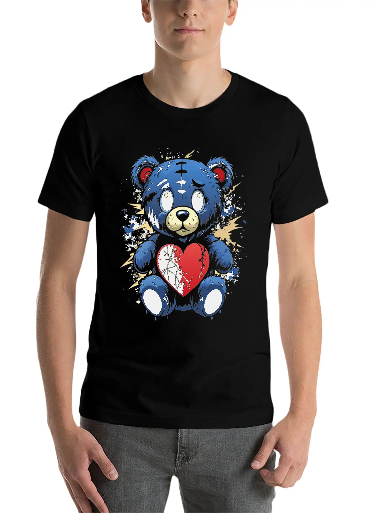 BROKEN HEART BEAR Classic Cotton Tee – Unisex Comfort For Any Season
