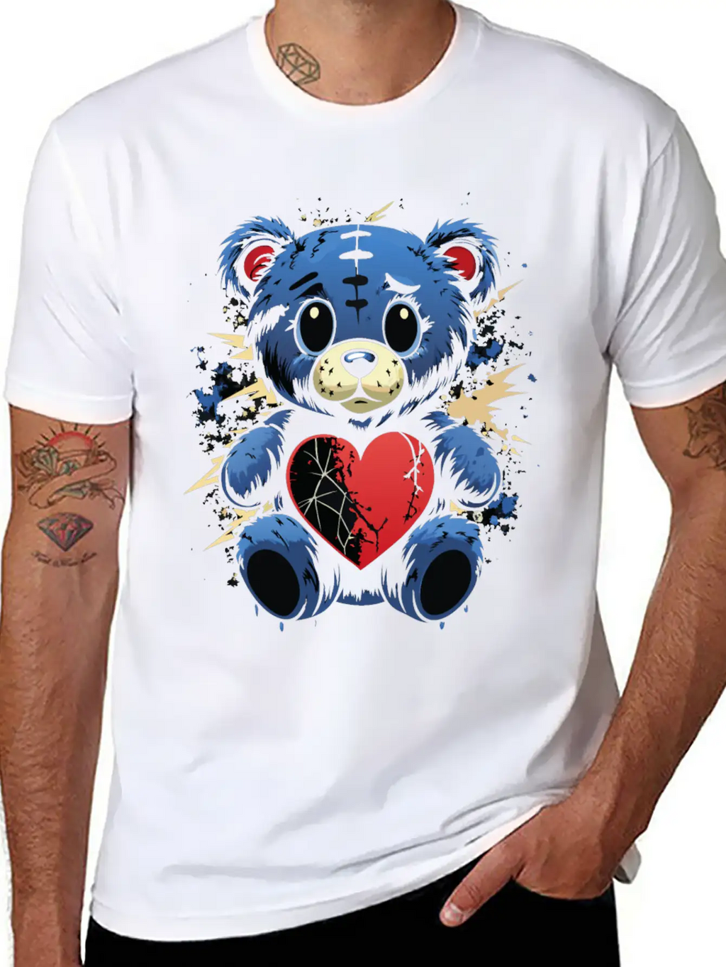 BROKEN HEART BEAR Classic Cotton Tee – Unisex Comfort For Any Season
