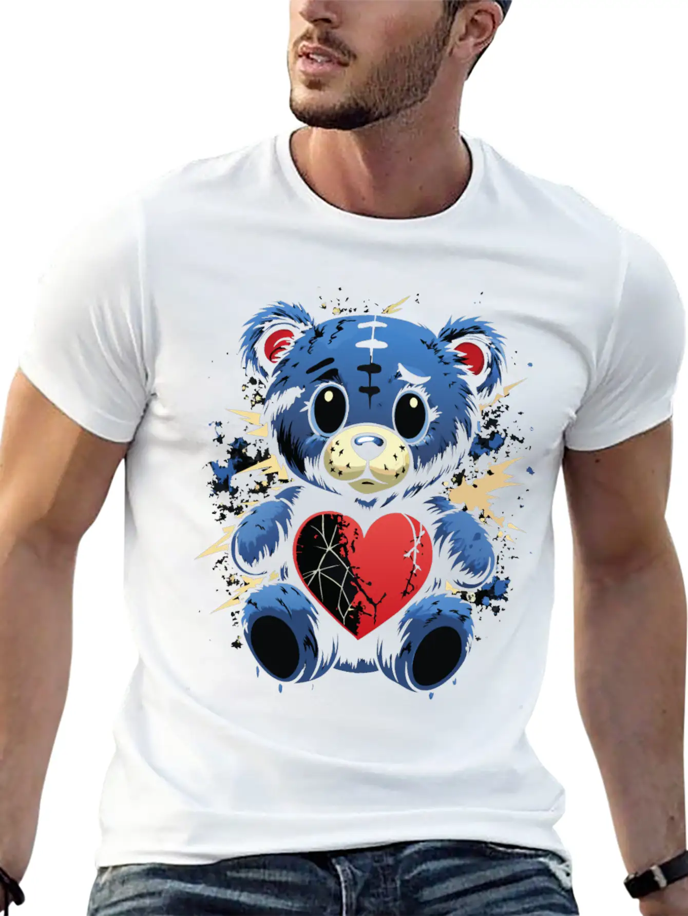 BROKEN HEART BEAR Classic Cotton Tee – Unisex Comfort For Any Season
