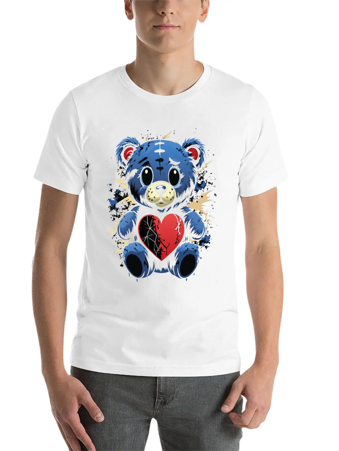 BROKEN HEART BEAR Classic Cotton Tee – Unisex Comfort For Any Season