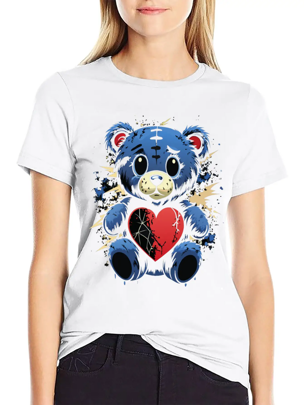 BROKEN HEART BEAR Classic Cotton Tee – Unisex Comfort For Any Season