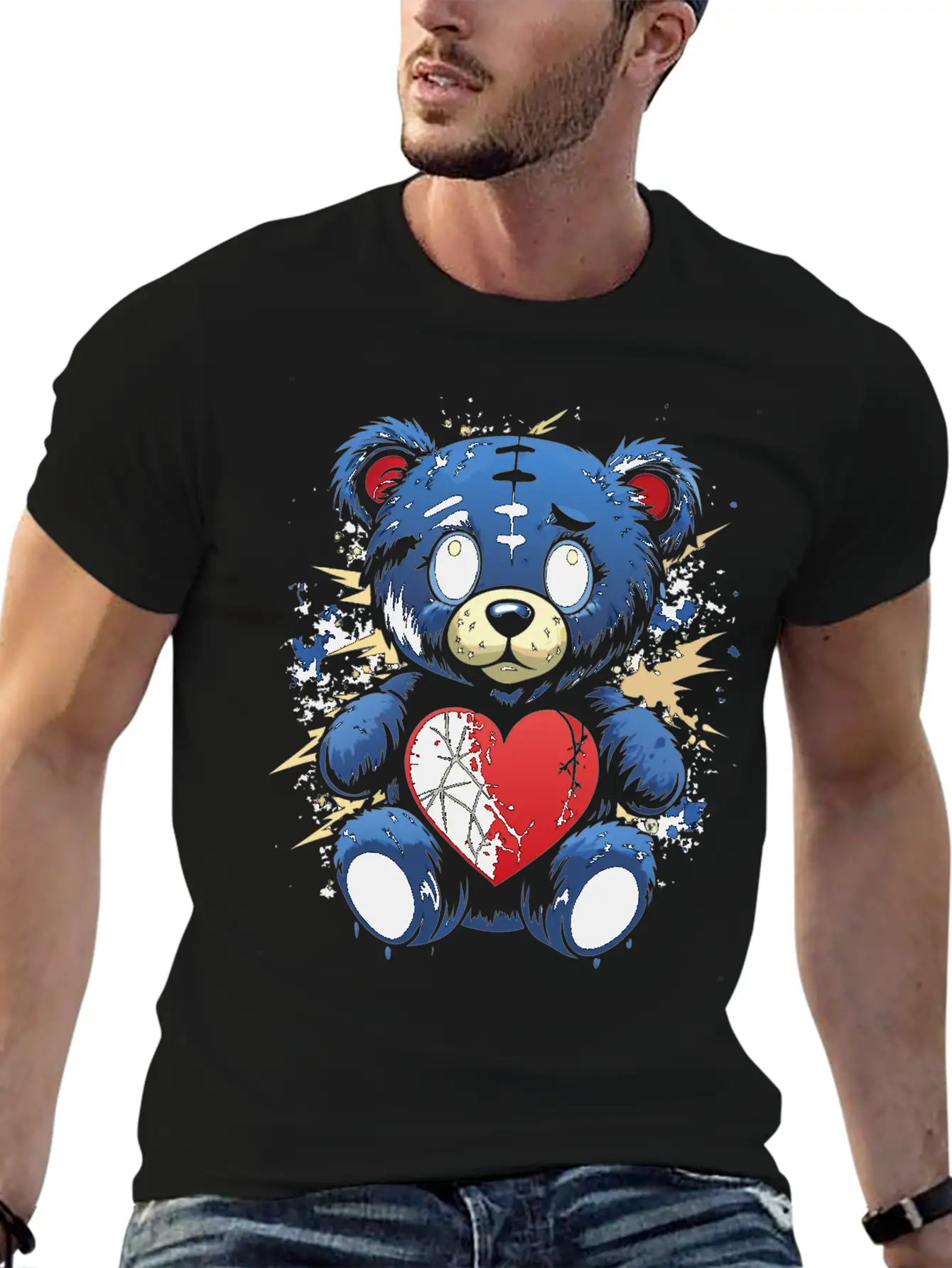 BROKEN HEART BEAR Classic Cotton Tee – Unisex Comfort For Any Season