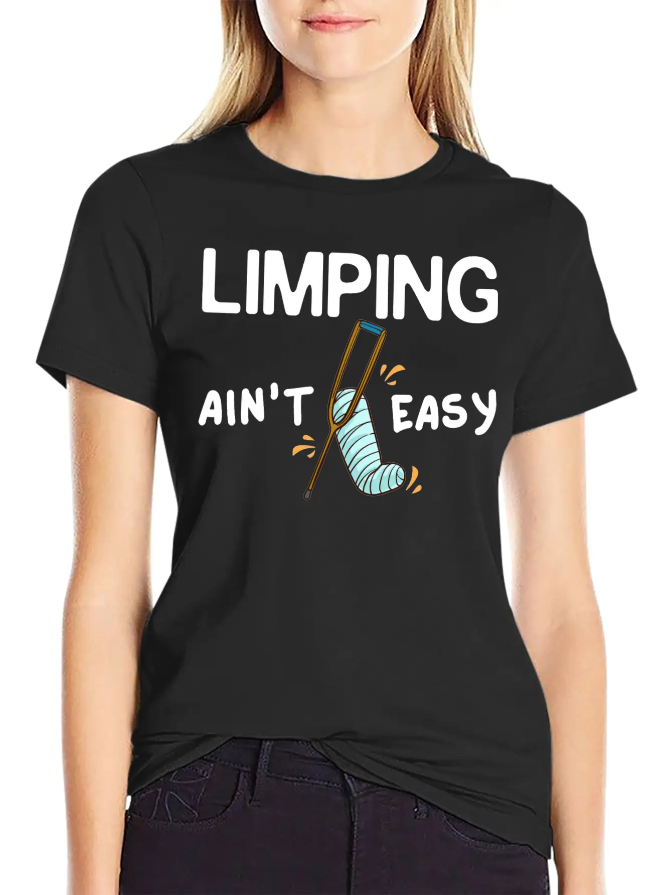 Broken Leg Funny Recovery Get Well Soon Breathable Soft Cotton T-Shirt – Timeless Casual Look
