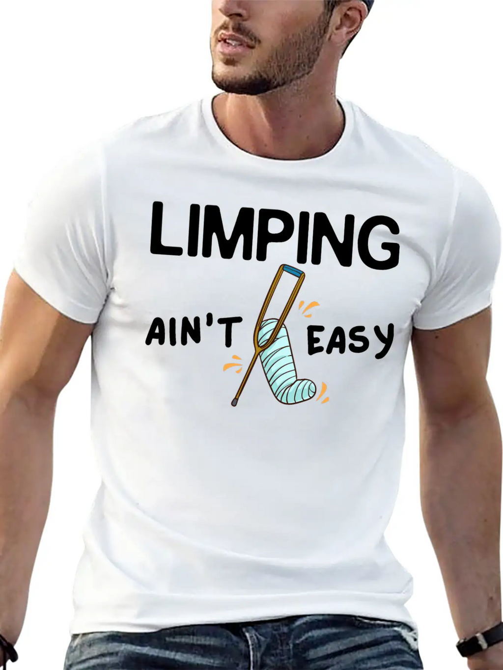 Broken Leg Funny Recovery Get Well Soon Breathable Soft Cotton T-Shirt – Timeless Casual Look