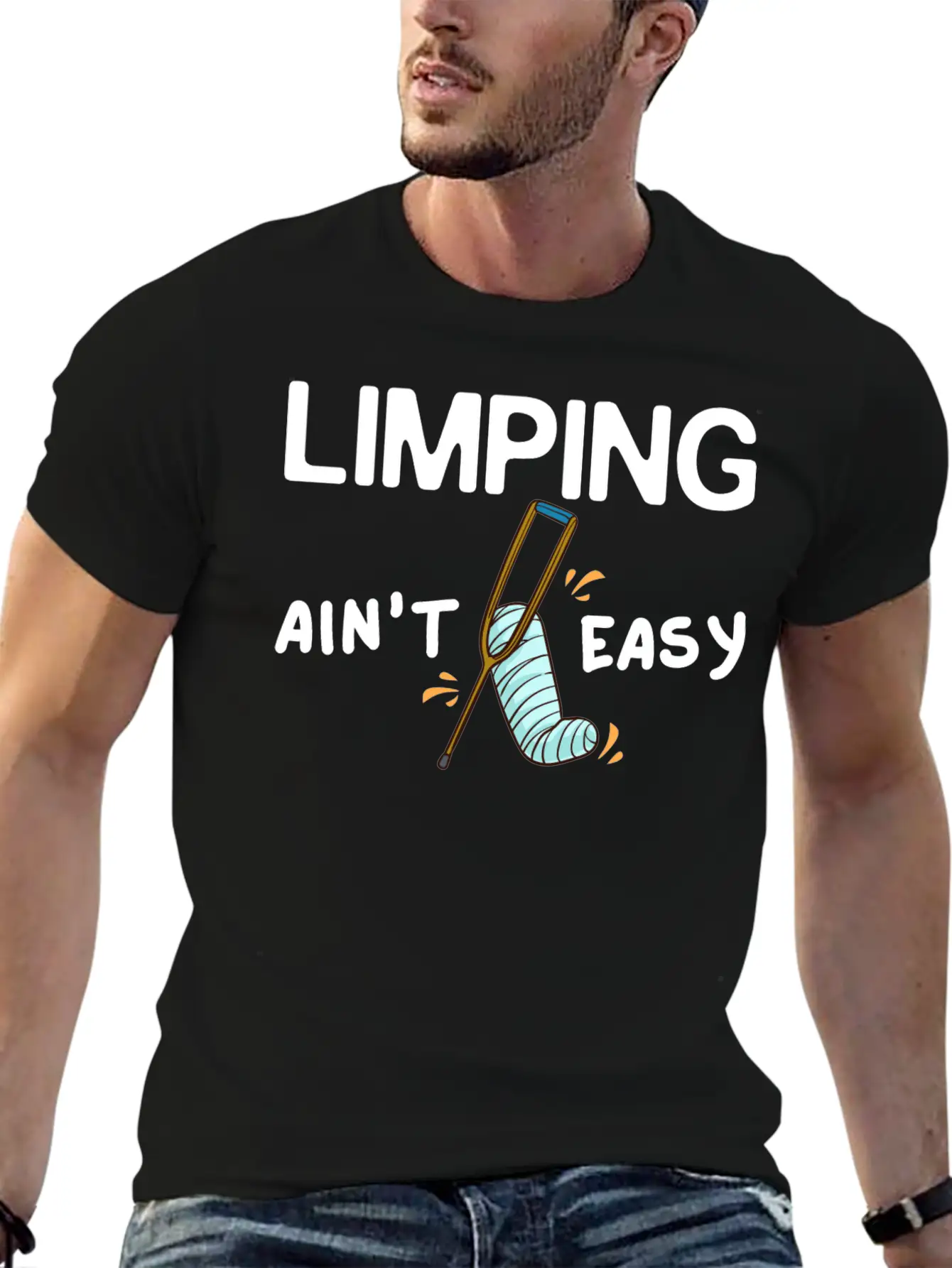 Broken Leg Funny Recovery Get Well Soon Breathable Soft Cotton T-Shirt – Timeless Casual Look