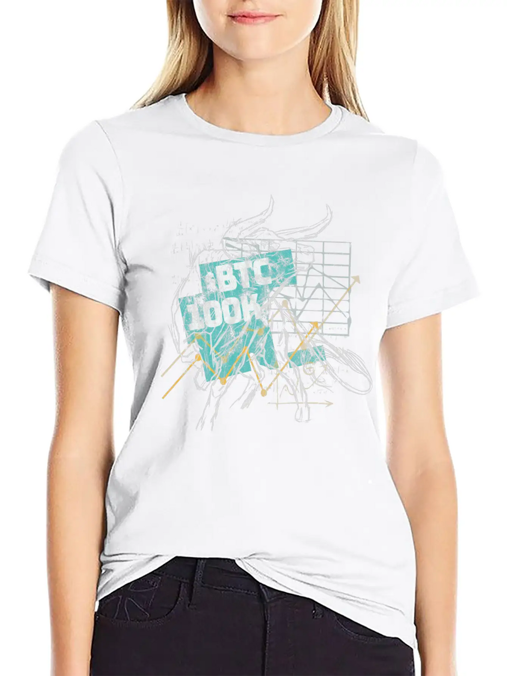 BTC 100k Bitcoin $100.000 Cryptos Currency Basic Graphic T-Shirt – Daily Comfort In Soft Cotton