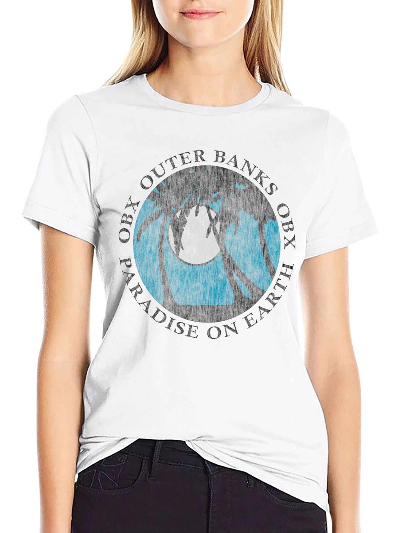 OBX Palm Moon Graphic Tee - Black