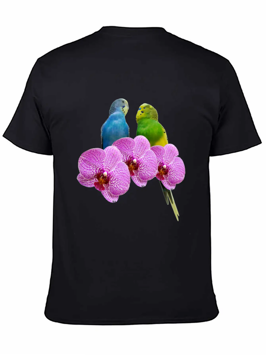 Budgie Budgerigar With Purple Orchid Classic Cotton Tee – Unisex Comfort For Any Season