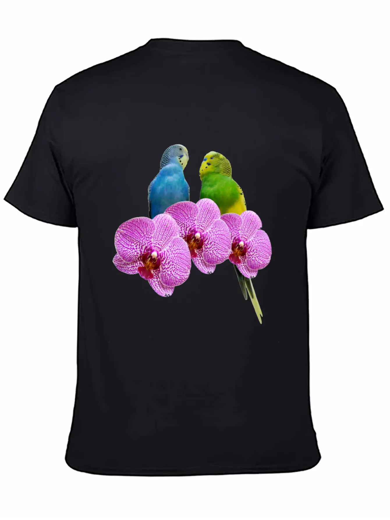 Budgie Budgerigar With Purple Orchid Classic Cotton Tee – Unisex Comfort For Any Season