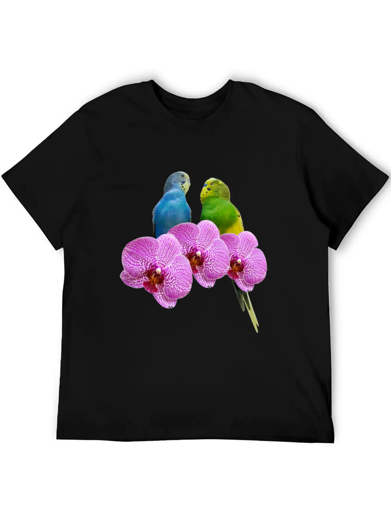 Budgie Budgerigar With Purple Orchid Classic Cotton Tee – Unisex Comfort For Any Season