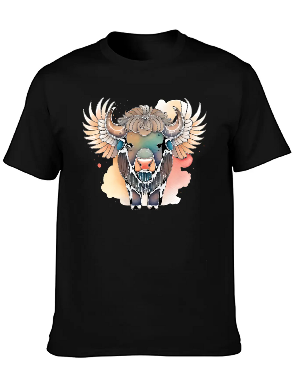 Buffalo With Wings Watercolor Classic Cotton Tee – Unisex Comfort For Any Season