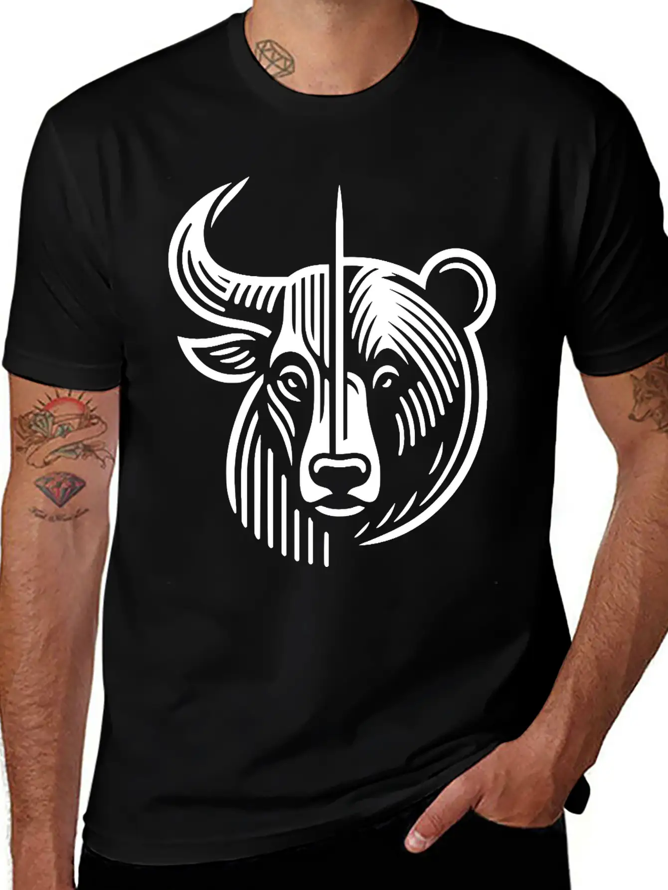 Bull And Bear Stock Market Finance Path24 Stylish Everyday T-Shirt – Unisex Basic Cotton Tee