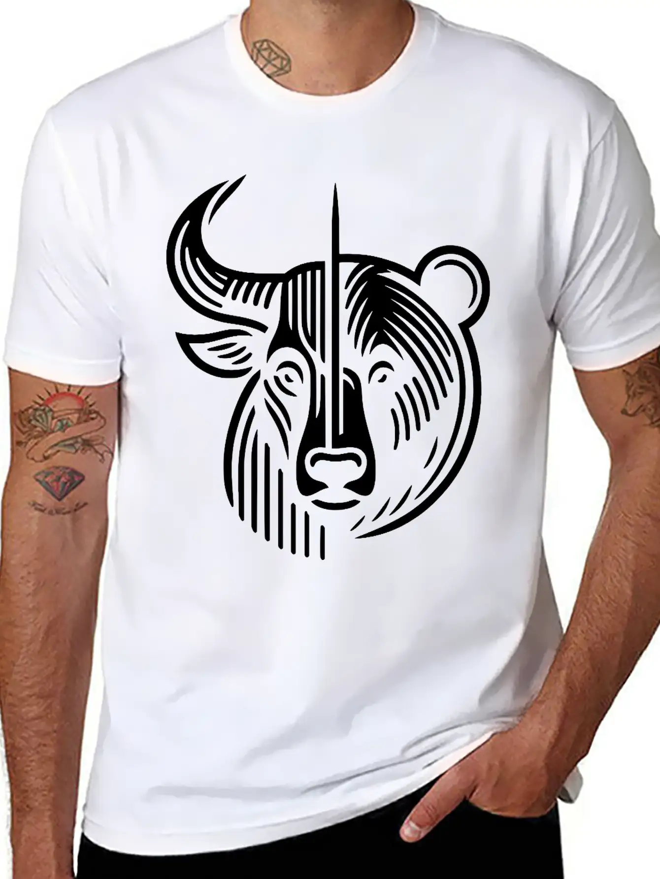 Bull And Bear Stock Market Finance Path24 Stylish Everyday T-Shirt – Unisex Basic Cotton Tee