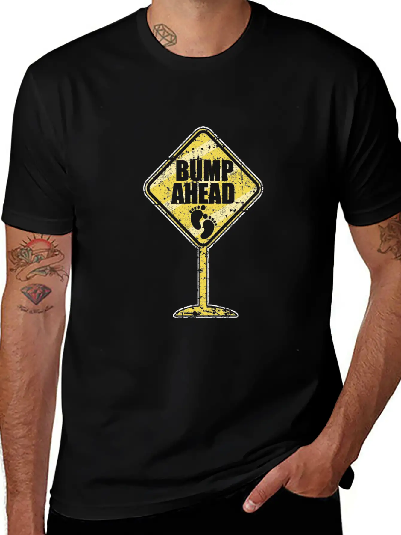 Bump Ahead Pregnant Mom Mama Baby Shower Family Lo Essential Cotton Tee For Daily Outfits – Unisex Style