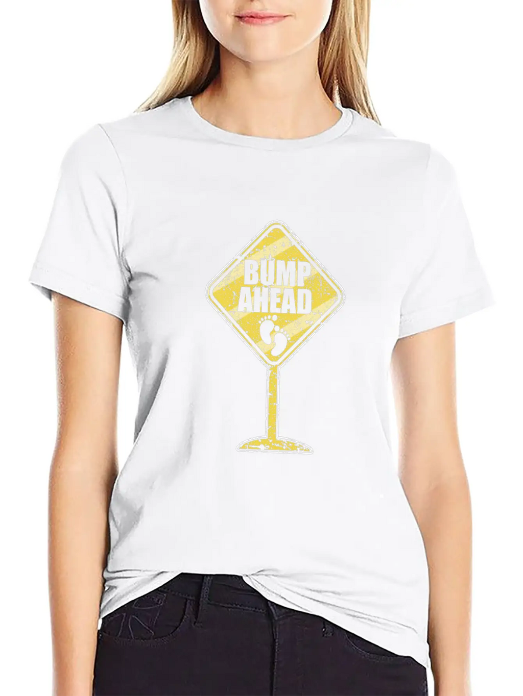 Bump Ahead Pregnant Mom Mama Baby Shower Family Lo Essential Cotton Tee For Daily Outfits – Unisex Style