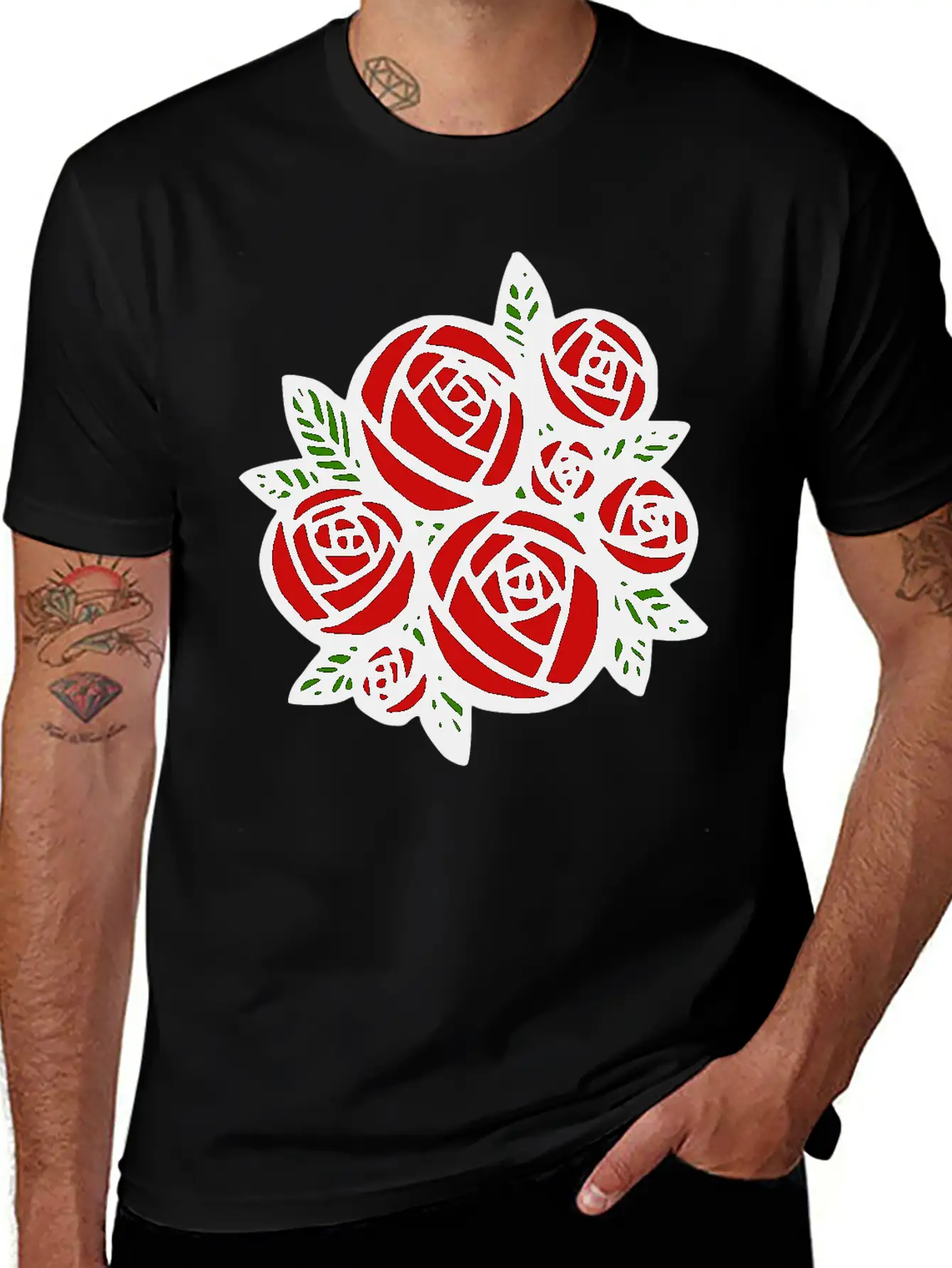 Bunch Of Red Roses Classic Cotton Tee – Unisex Comfort For Any Season