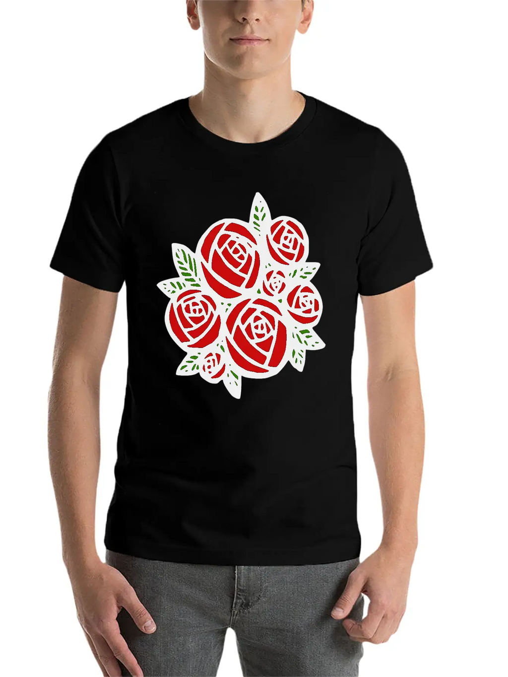 Bunch Of Red Roses Classic Cotton Tee – Unisex Comfort For Any Season